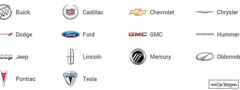 lista mais abrangente de marcas de carros americanos