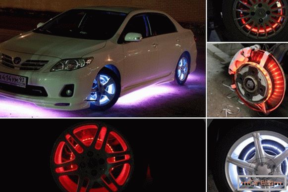 luzes da roda carros DIY