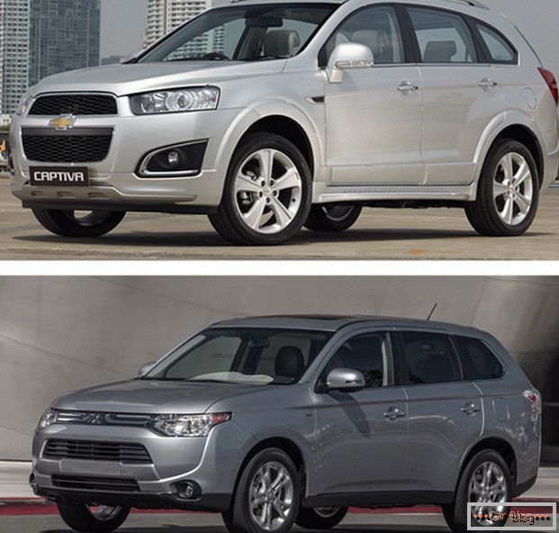 Chevrolet Captiva prático ou poderoso Mitsubishi Outlander - o que escolher?