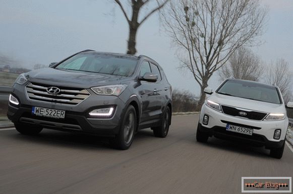 Hyundai Santa Fe e Kia Sorento são crossovers populares de classe média da Coréia