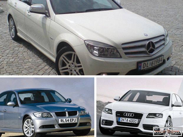 Comparação de Mercedes C 180 com BMW 3 e Audi A4